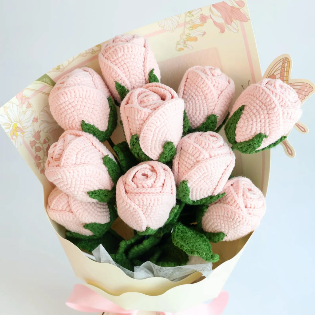 Gehäkelter Rosenstrauß in Rosa - JAMES ALFONSO