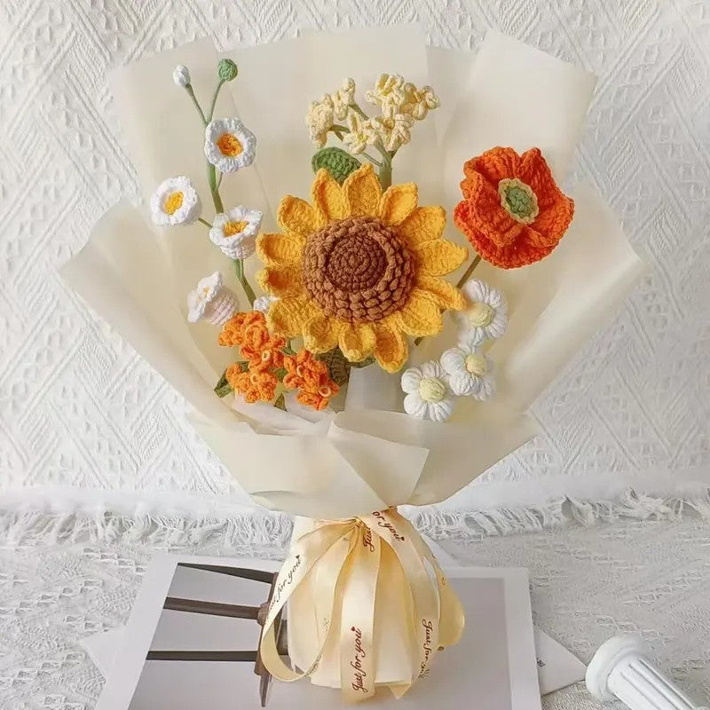 Gehäkelter Sonnenblumenstrauß als langlebiges Geschenk - JAMES ALFONSO