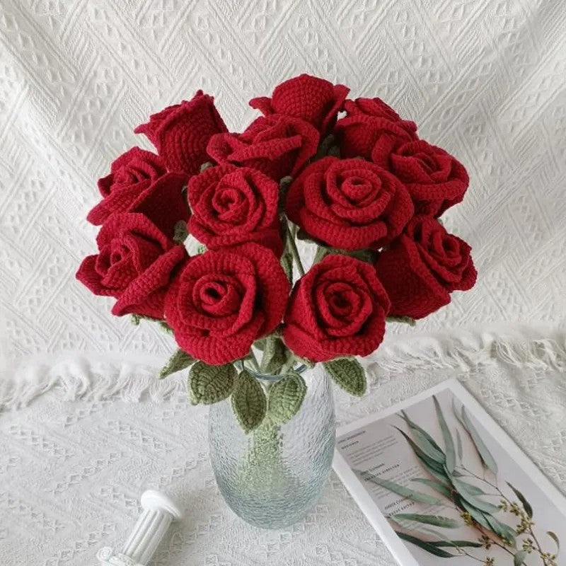 Handgemachte gehäkelte Rose aus Baumwollgarn - JAMES ALFONSO